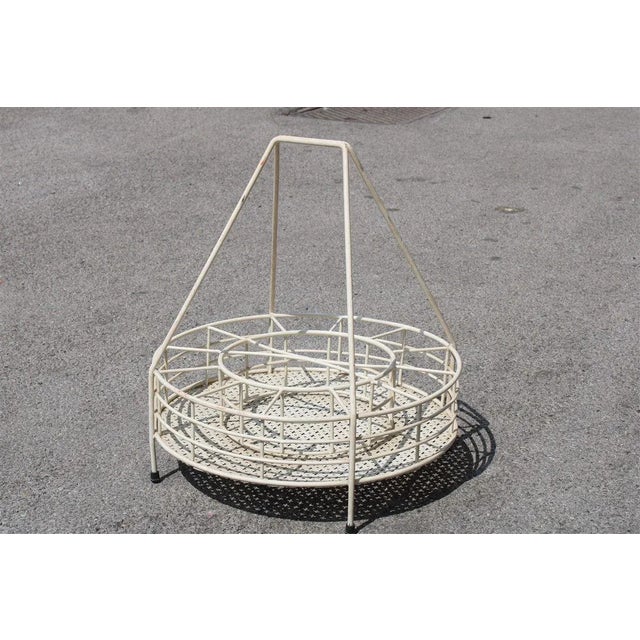 Italian Round Lacquered Metal Bottle Rack in the Style of Mathieu Matégot, 1950s For Sale - Image 6 of 9