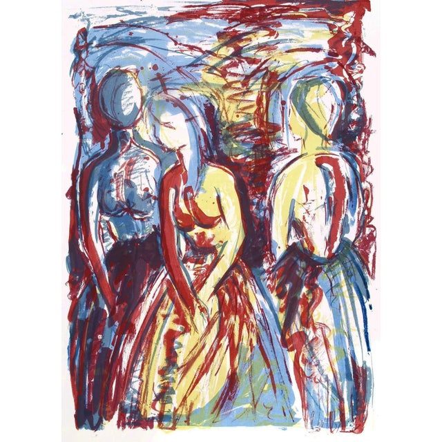 A group of girls forms the image for Barbara Wagner's silkscreen print. This is a unique piece and not part of an edition.