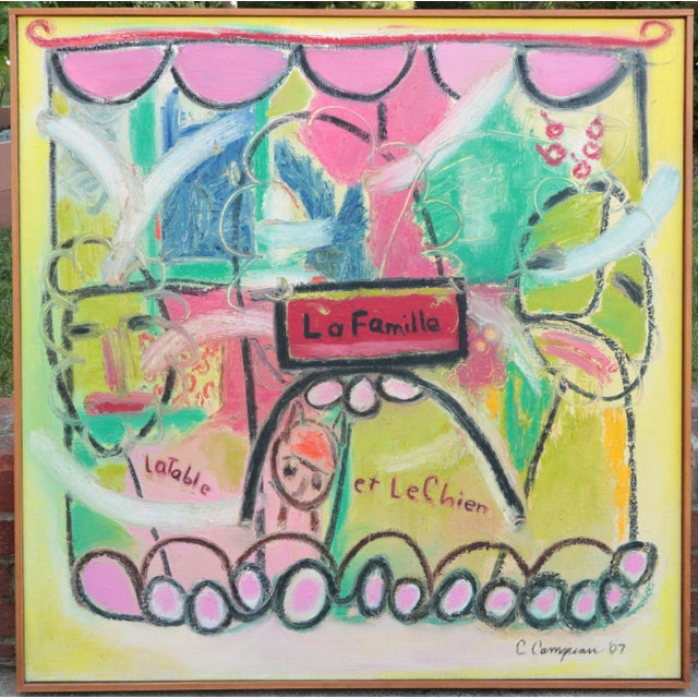 Wood Un Tableau Charmant Abstract in Oil For Sale - Image 7 of 7