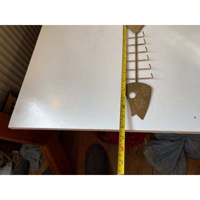 Vintage Brass Fish Skeleton Key Hanger in the style of Walter Bosse, 1960s For Sale - Image 6 of 9