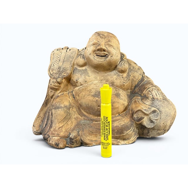 Earthenware Japanese Hotei, Laughing Buddha, Meiji Period (1868-1912) For Sale - Image 9 of 9