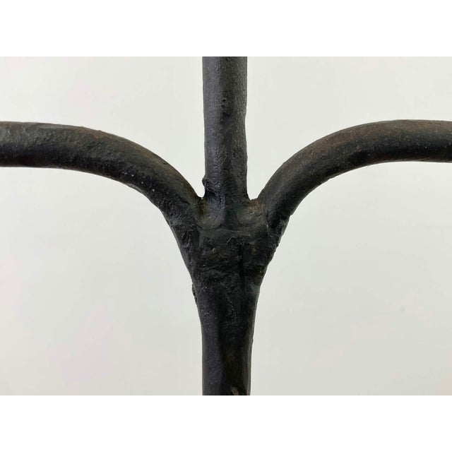 Rustic Antique Tall Wrought Iron Floor Candelabra For Sale - Image 3 of 8
