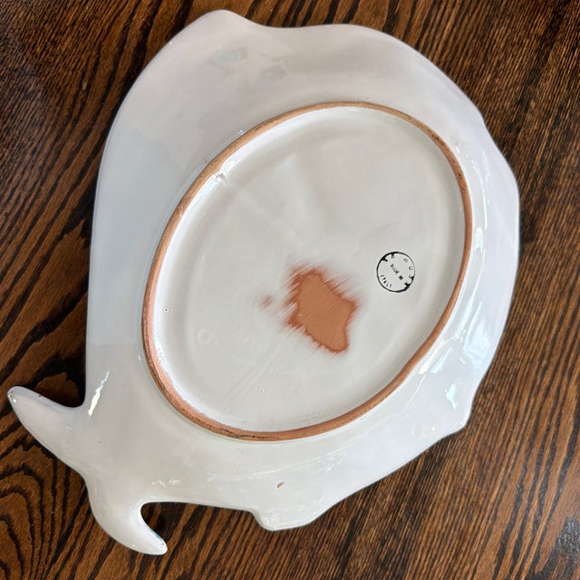 Vintage Italian Hand-Painted Ceramic Fish Serving Platter For Sale - Image 4 of 5