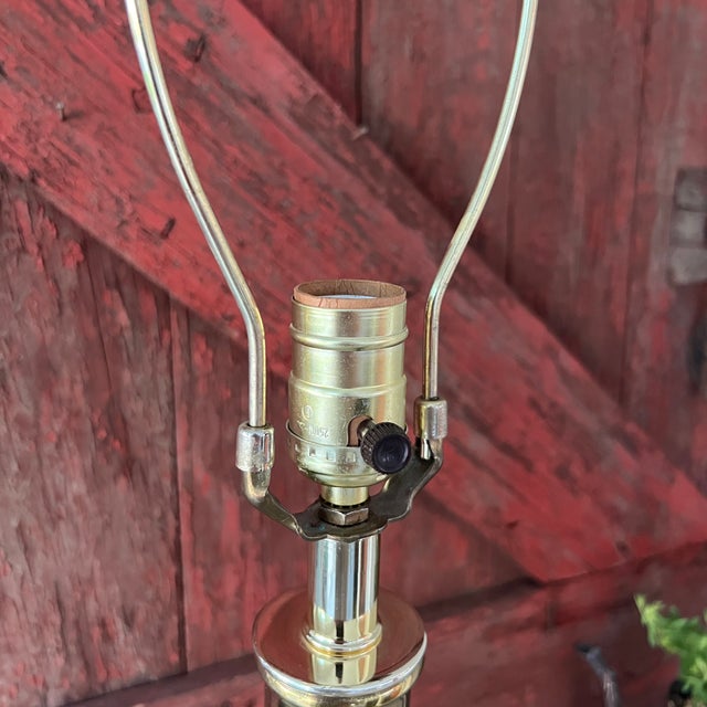 Vintage Brass Table Lamp With Bamboo Design 21" For Sale - Image 11 of 15