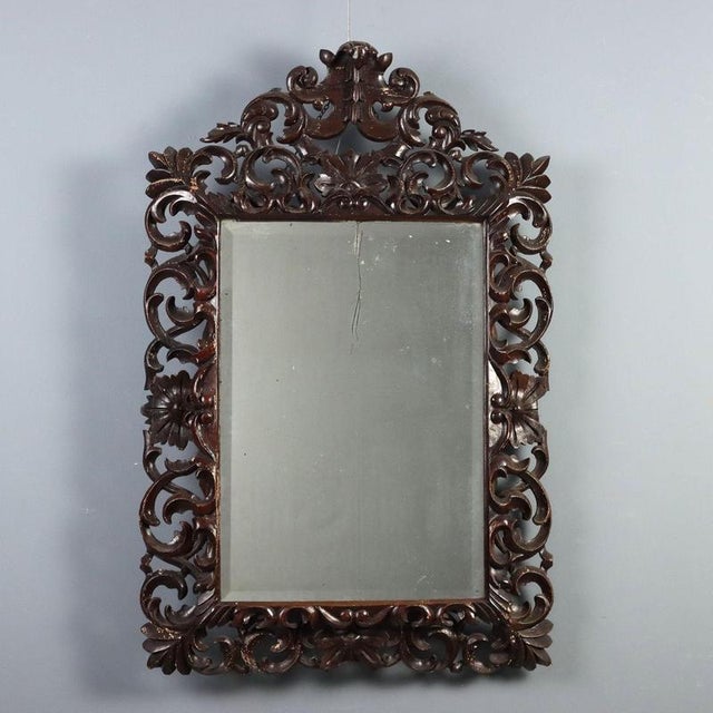 Early 20th Century Baroque Lacquered Wood Mirror, Italy For Sale - Image 10 of 10