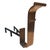 Original 1930's custom made "S" shaped Art Deco copper Andiron pair featuring a decorative coppers pillars with long iron...