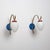 1950s Italian Brass, Blue and Red Metal and Opaline Glass Sconces, 1950s, Set of 2 For Sale - Image 5 of 8