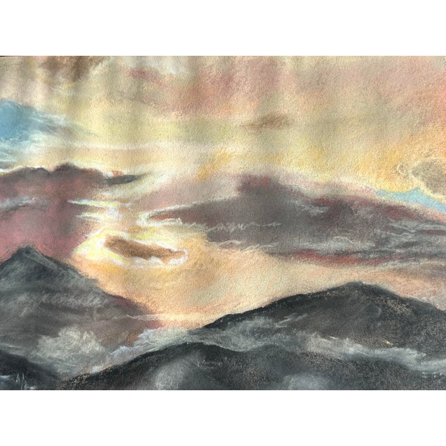 Black Pastel Landscape by Perry Nichols For Sale - Image 8 of 12