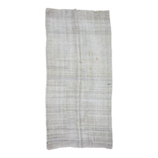 Mid 20th Century Off White Vintage Hemp Kilim Rug For Sale