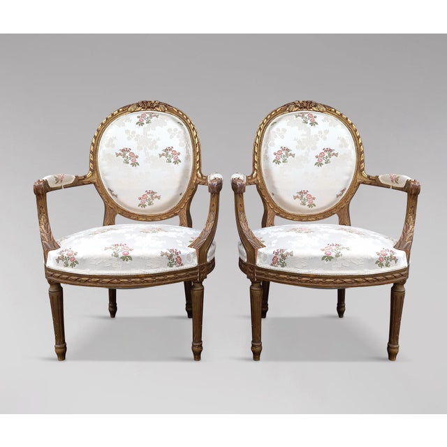 Set of Louis Xvi Style Medallion Armchairs, 1870 For Sale - Image 3 of 6