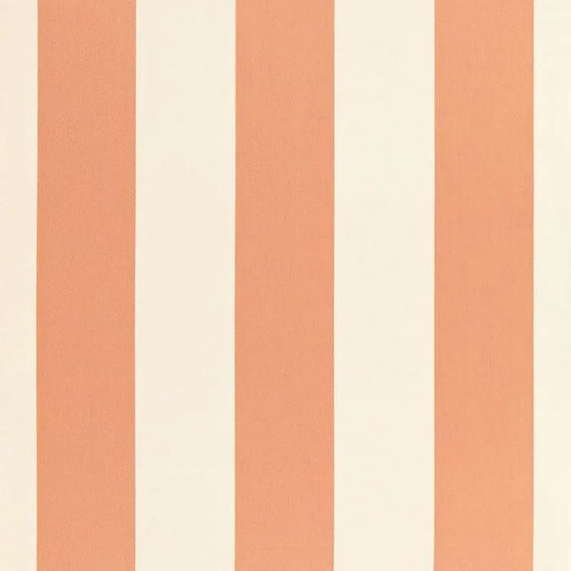 Schumacher Beaufort Awning Stripe Fabric in Peche For Sale
