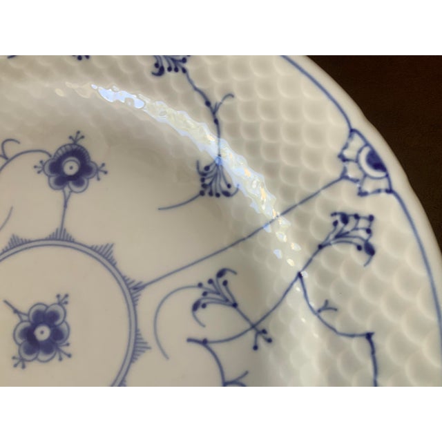1980s Vintage Bing & Grondahl Blue Fluted Dinner Plate 624 For Sale - Image 5 of 8