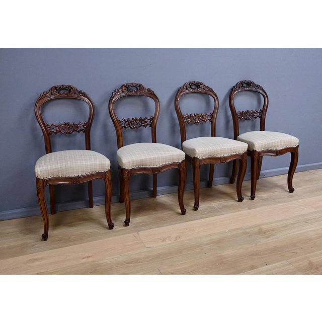 Napoleon III Mahogany Chairs, Late 19th Century, Set of 4 For Sale - Image 3 of 18