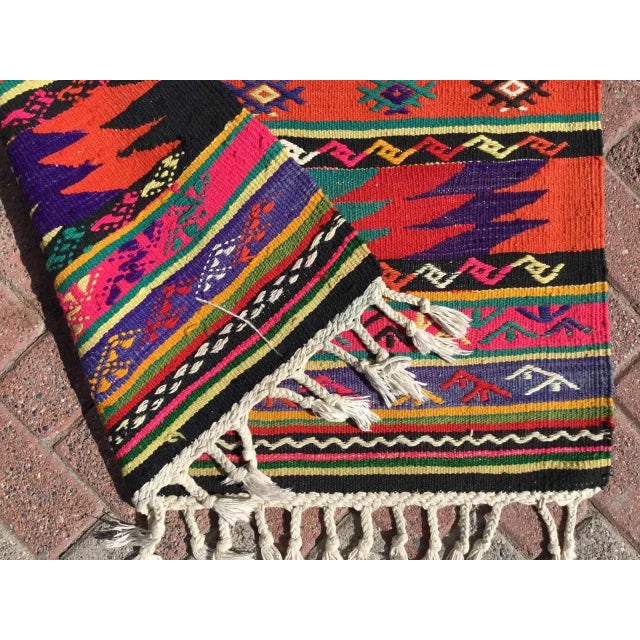 1960s Boho Chic Style Mini Kilim - 38" X 51" For Sale - Image 9 of 10