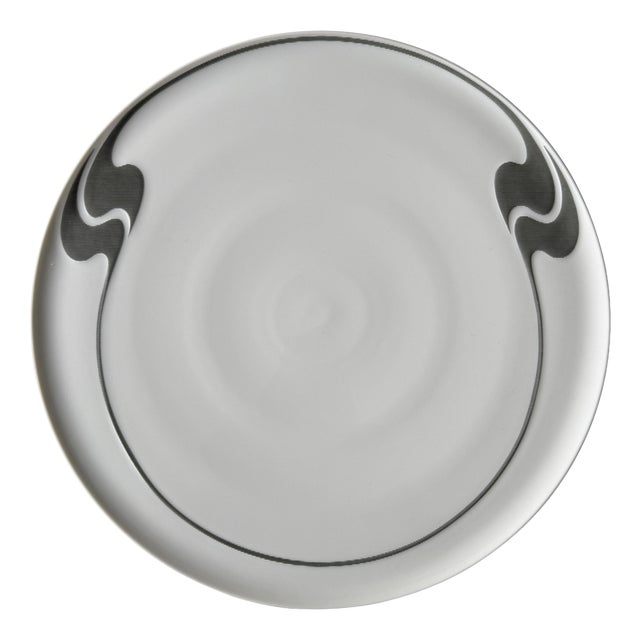 Asimmetria Greyscale Cake Plate by Björn Wiinblad for Rosenthal, 1987 For Sale