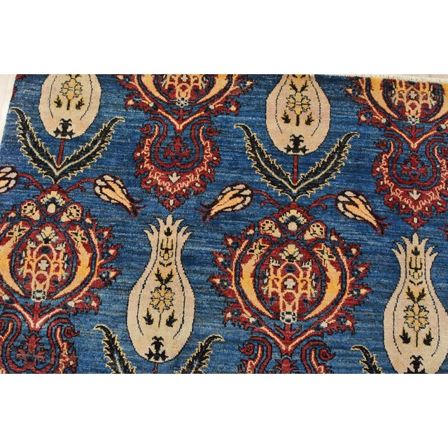 Ziegler Rug 8’2” X 9’10” Blue Wool Traditional Hand-Knotted Oriental Carpet For Sale In Philadelphia - Image 6 of 12