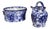 Flow Blue Porcelain Jug with Basin, Set of 2 For Sale