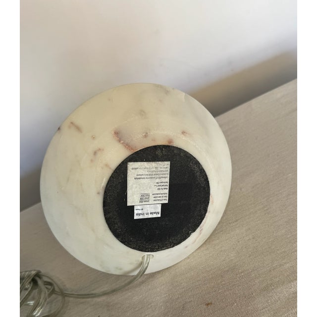 CB2 Modern Low Profile Marble Table Lamp For Sale In Los Angeles - Image 6 of 6