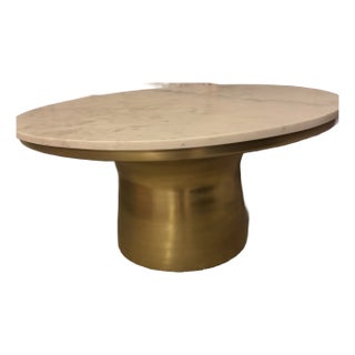 Marble and Brass Coffee Table For Sale