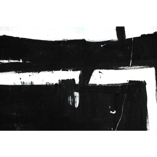 Robbie Kemper "Black Geometric" Large Abstract Expressionist Acrylic Painting For Sale - Image 4 of 6