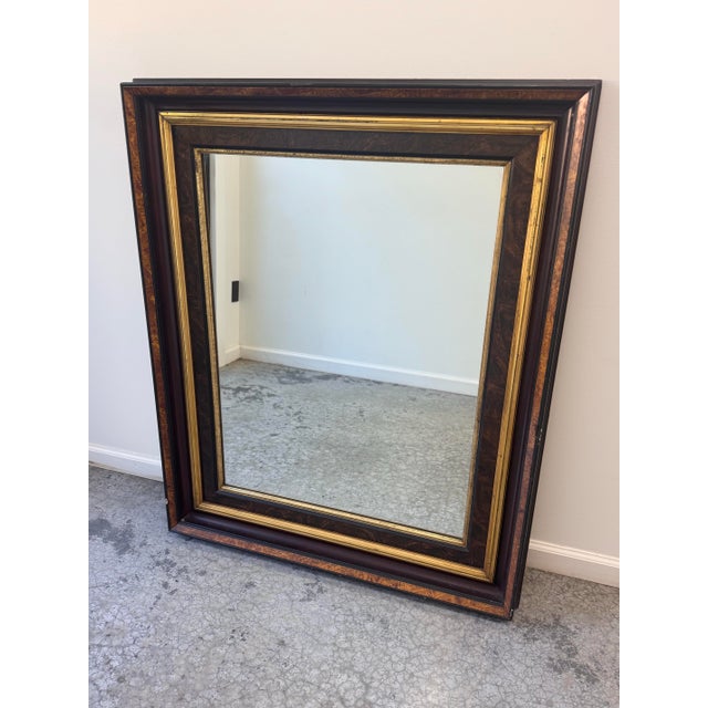 Gold Vintage Burlwood & Giltwood Wall Mirror – Hollywood Regency For Sale - Image 8 of 12