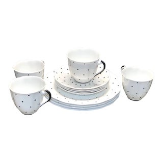 Vintage Royal Standard Bone China England Plates Tea Cups Saucers - Set of 12 For Sale