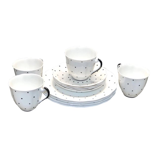 Vintage Royal Standard Bone China England Plates Tea Cups Saucers - Set of 12 For Sale
