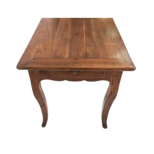 French Provincial Cherry Farmhouse Dining Table For Sale - Image 9 of 12