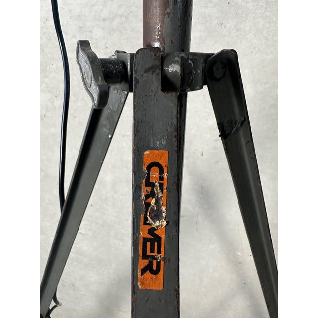 Gray Vintage Industrial Theater Spot on Tripod from Cremer Paris For Sale - Image 8 of 14