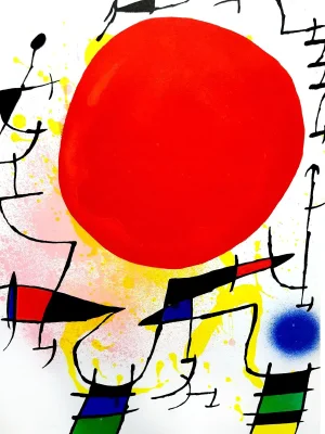 Abstract Lithograph by Joan Miro, 1972