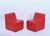 Mid-Century Modular Armchairs and Pouf in Red Leatherette, Italy, 1980s, Set of 3 For Sale - Image 4 of 17