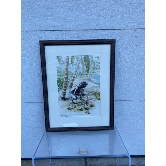 Figurative Caribbean Watercolor by Kat Sowa For Sale - Image 3 of 8