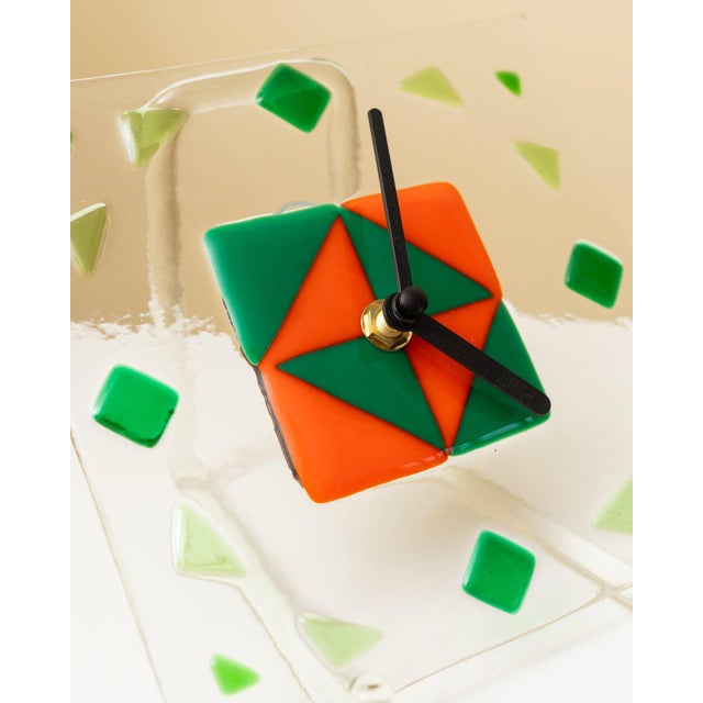 Vintage Glass Wall Clock, Italy, 1980s For Sale - Image 6 of 12