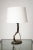 Jacques Adnet 1960s Adnet Style Brass Horse Shoe & Black Stitched Leather Desk Lamp, France For Sale - Image 4 of 5