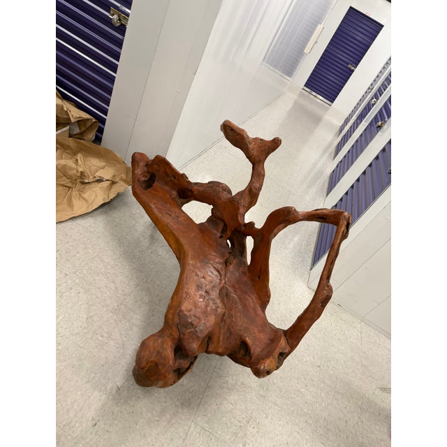 Arts & Crafts Contemporary Burgundy Teak Bench For Sale - Image 3 of 3