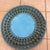 A one-of-a-kind statement mirror featuring concentric rings of hand-turned wooden spheres in a weathered robin’s-egg blue,...