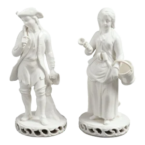 Pair of English Blanc Du Chine Figures by Stevenson & Hancock, 1863-66