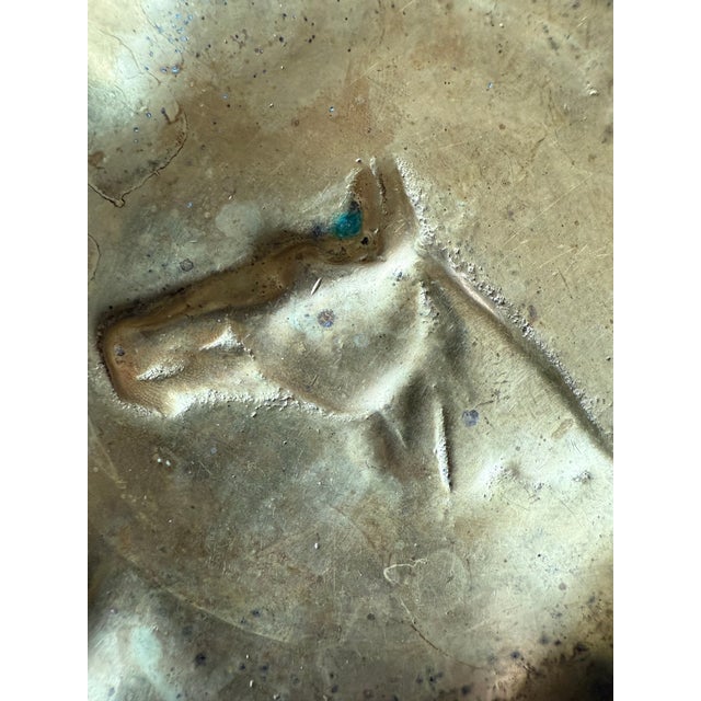 Vintage Virginia Metalworks Brass Trinket Dish With Horse For Sale - Image 4 of 7