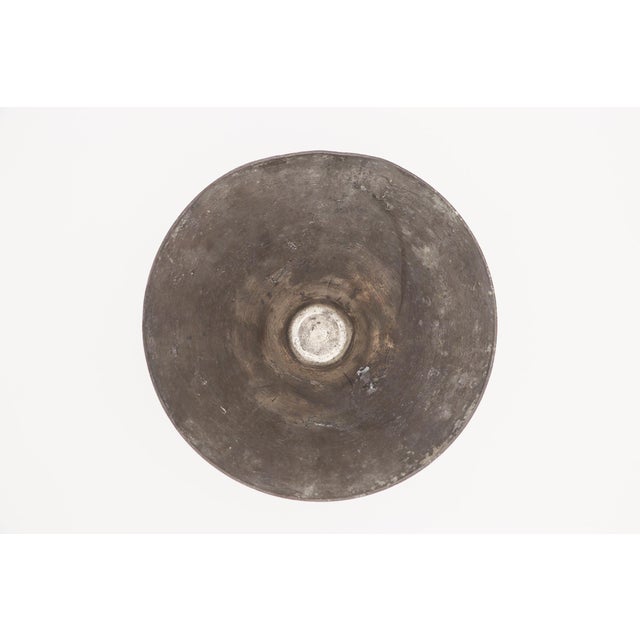 1910s Exquisite French Art Deco Floral Lead Conic Vase For Sale - Image 6 of 12