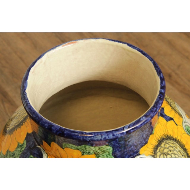 Hand Painted Mexican Pottery Ginger Jar or Urn For Sale - Image 12 of 12