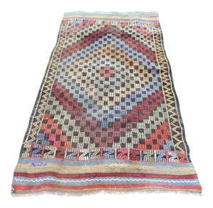 1970s Muted Kilim Turkish Anatolian Rug- 3′3″ × 5′8″