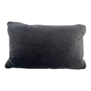Custom Kerry Joyce Velvet Lumbar Decorative Pillow With Contrasting Linen Welt For Sale