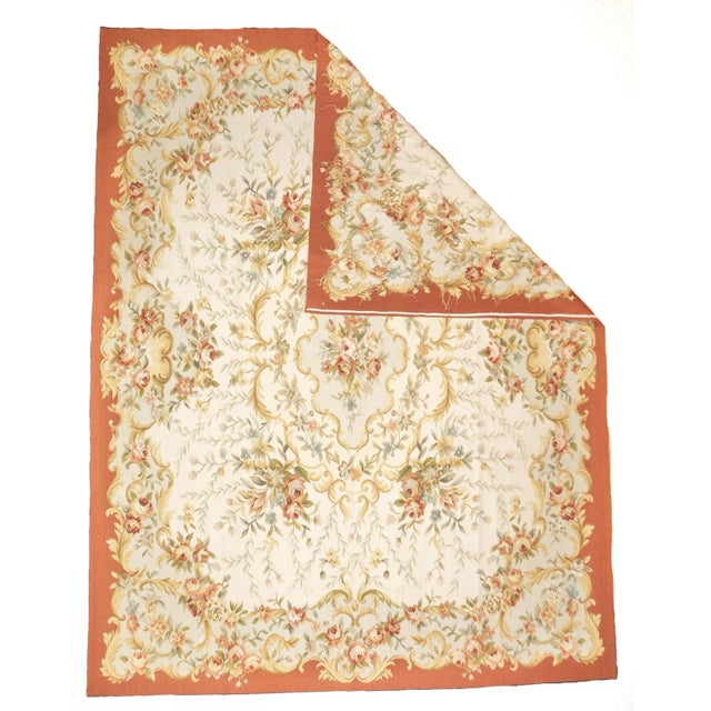 Aubusson Rug 8'0" x 10'0". Refers generally to modern carpets in tapestry technique and inspired by French Aubusson...