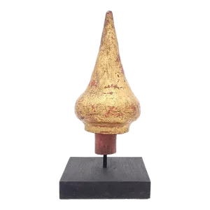 Carved and Lacquered Finial or Flame From Buddha Statue, Southeast Asia Circa 1900