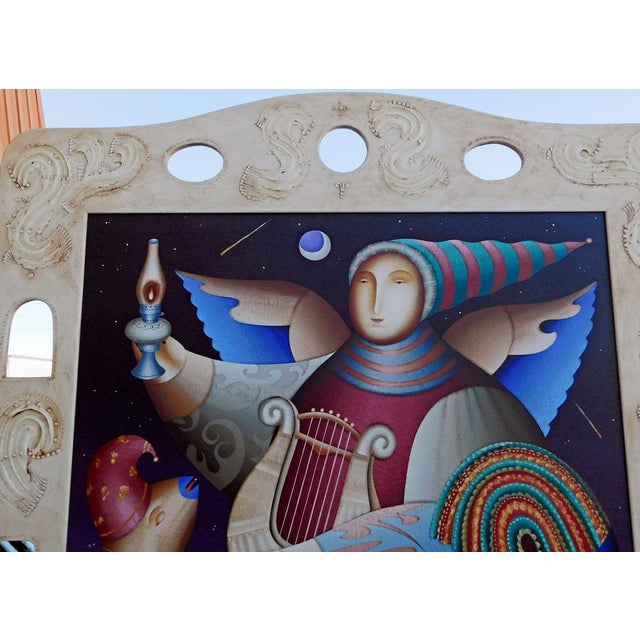 Black Anton Arkhipov Moon Light Hand Signed Original Paining Custom Framed by Artist For Sale - Image 8 of 11