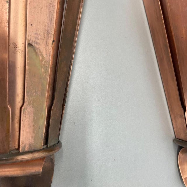 Vintage Theatre Wall Lights in Copper in the style of Gio Ponti, Italy, 1950s, Set of 2 For Sale - Image 10 of 18