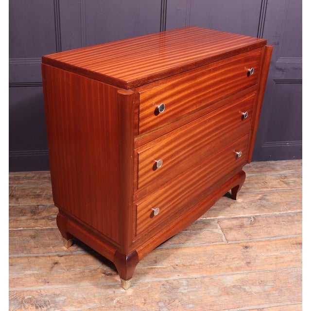 Brown French Art Deco Chest of Drawers, 1940s For Sale - Image 8 of 14