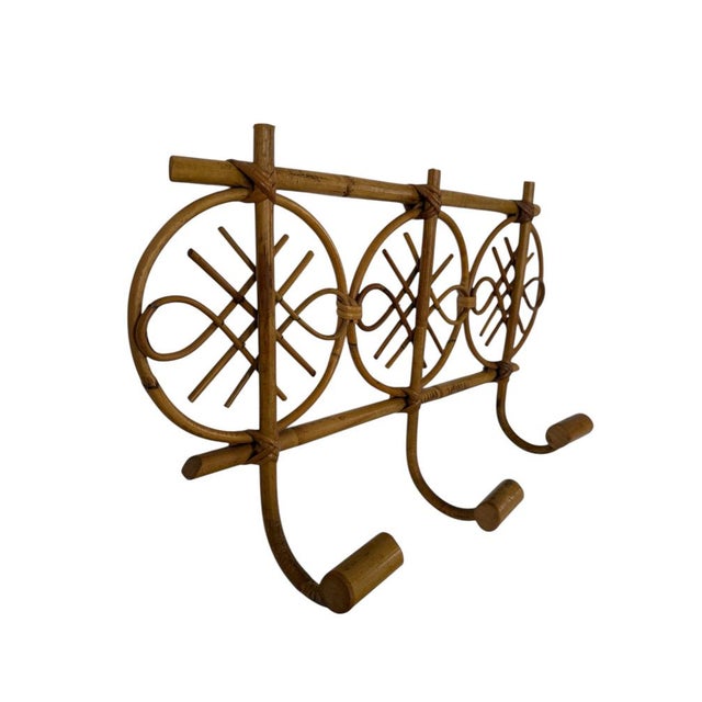 1960s Rattan Coat Rack in the style of Olaf von Bohr, Italy, 1960s For Sale - Image 5 of 7