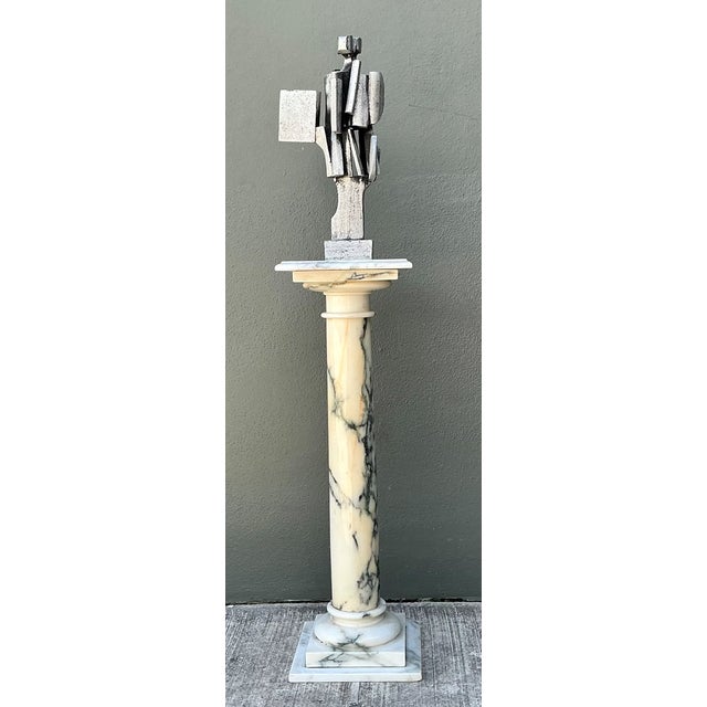 Vintage Marble Column Pedestal For Sale - Image 11 of 12