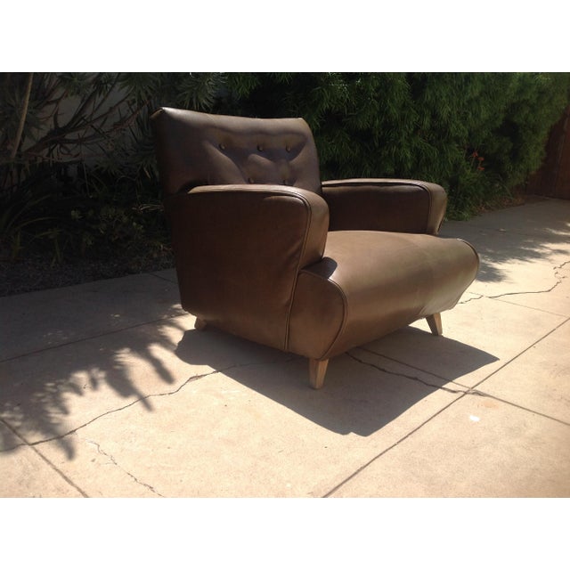 Mid-Century Modern Leather Club Chair For Sale In San Diego - Image 6 of 10